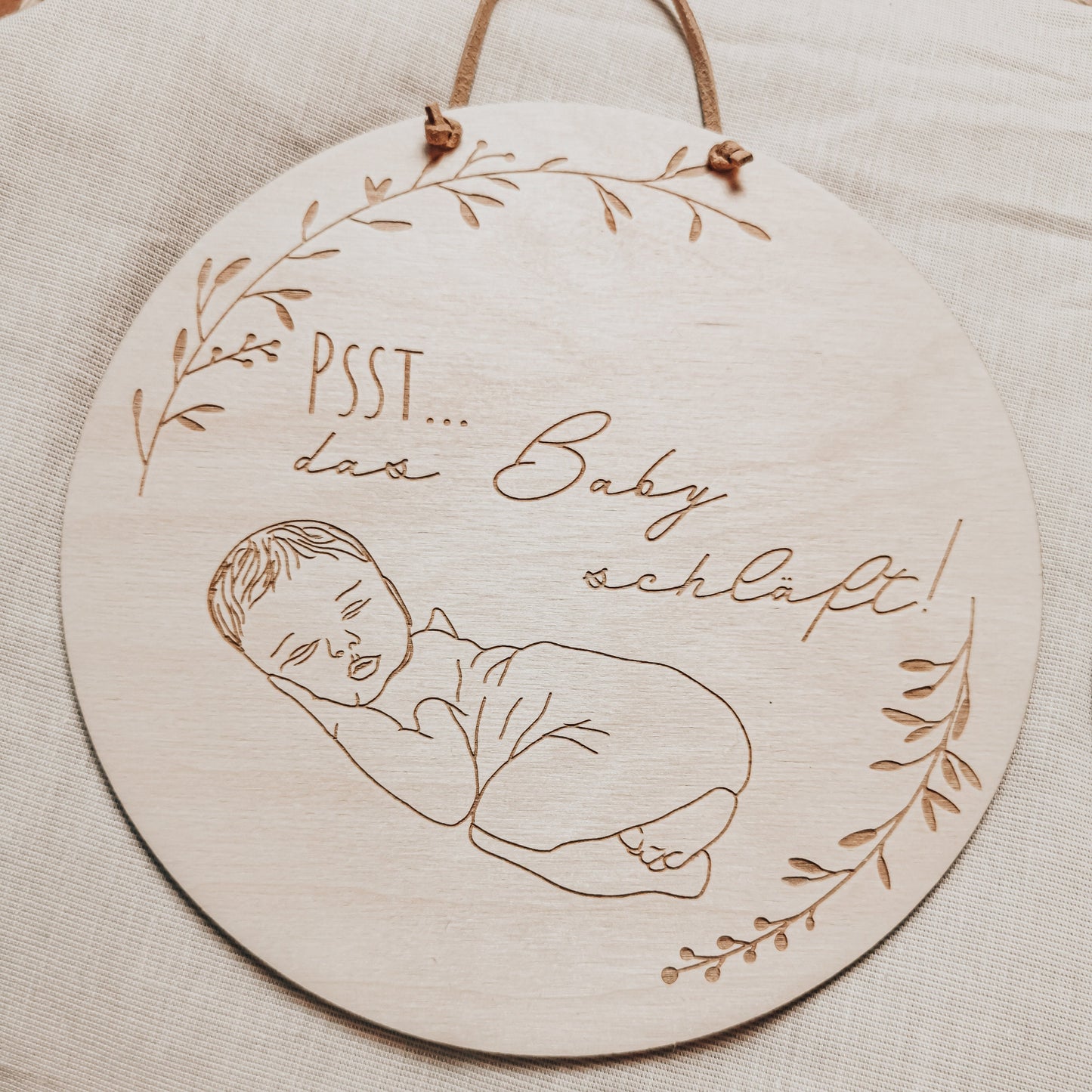 Holzschild Baby schläft | Bitte nicht klingeln