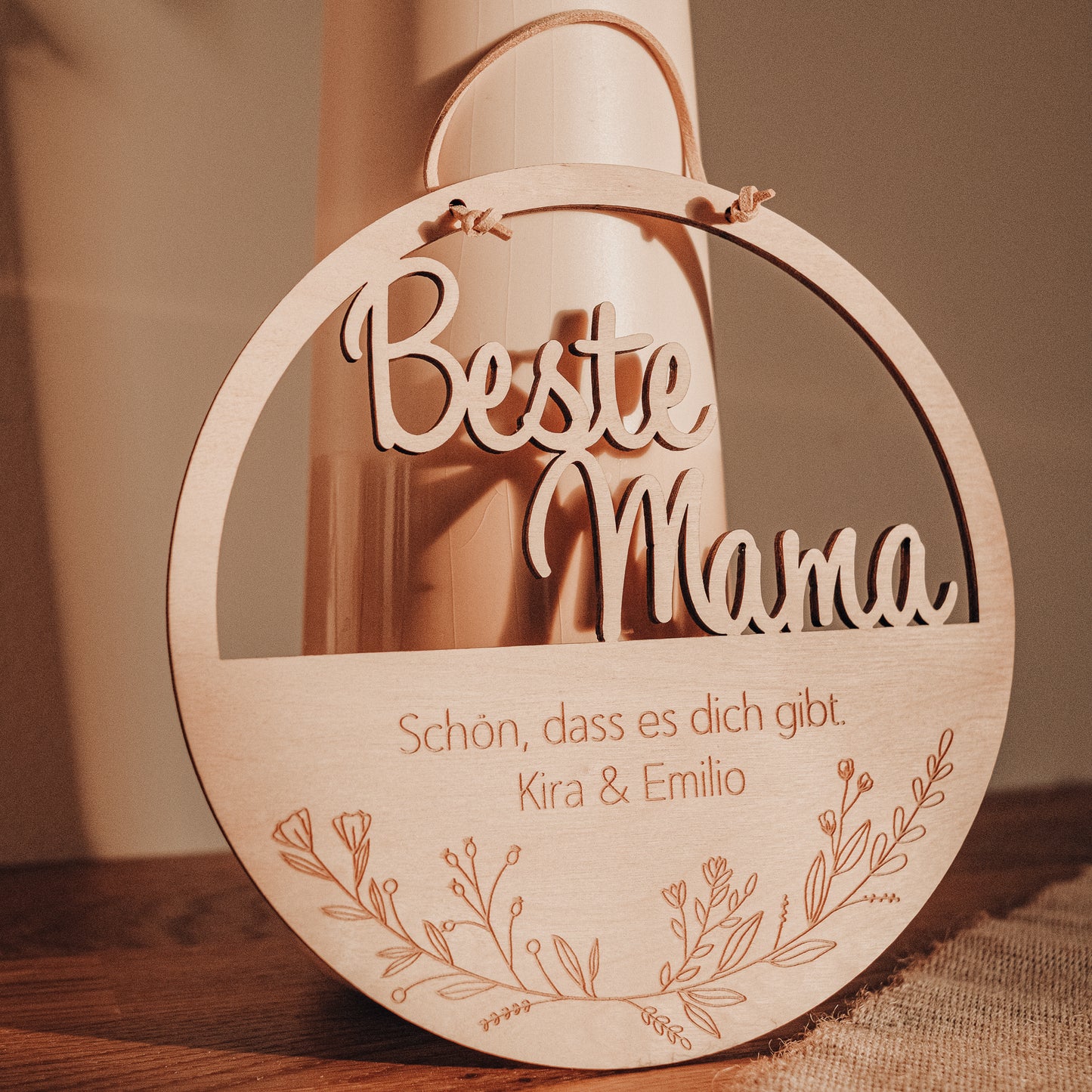 Beste Mama Geschenk für die Mama zu Weihnachten oder Geburtstag - personalisiert und aus Holz gefertigt