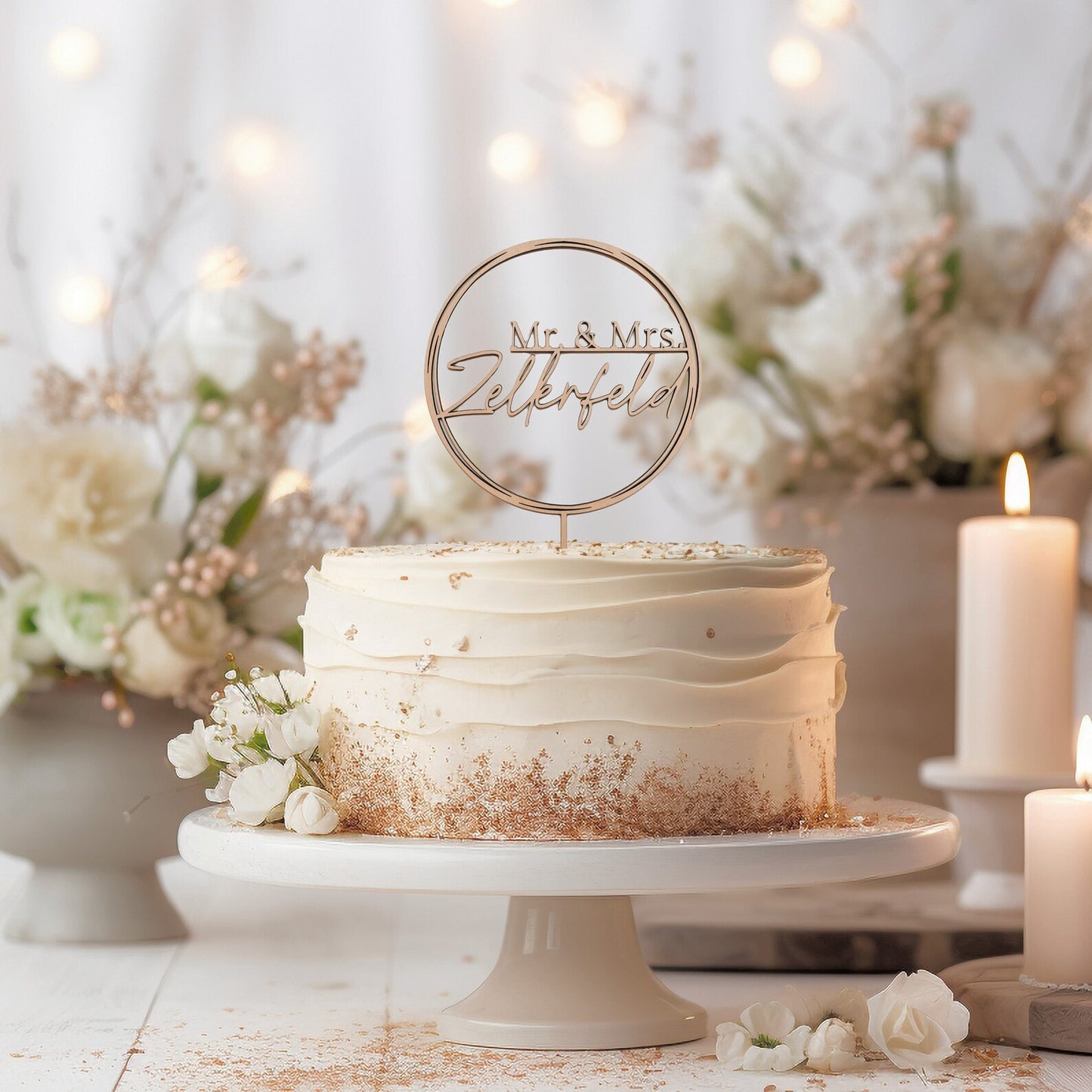 Personalisiert und Einzigartig: Mr und Mrs Holz Cake Topper für Deine Hochzeit